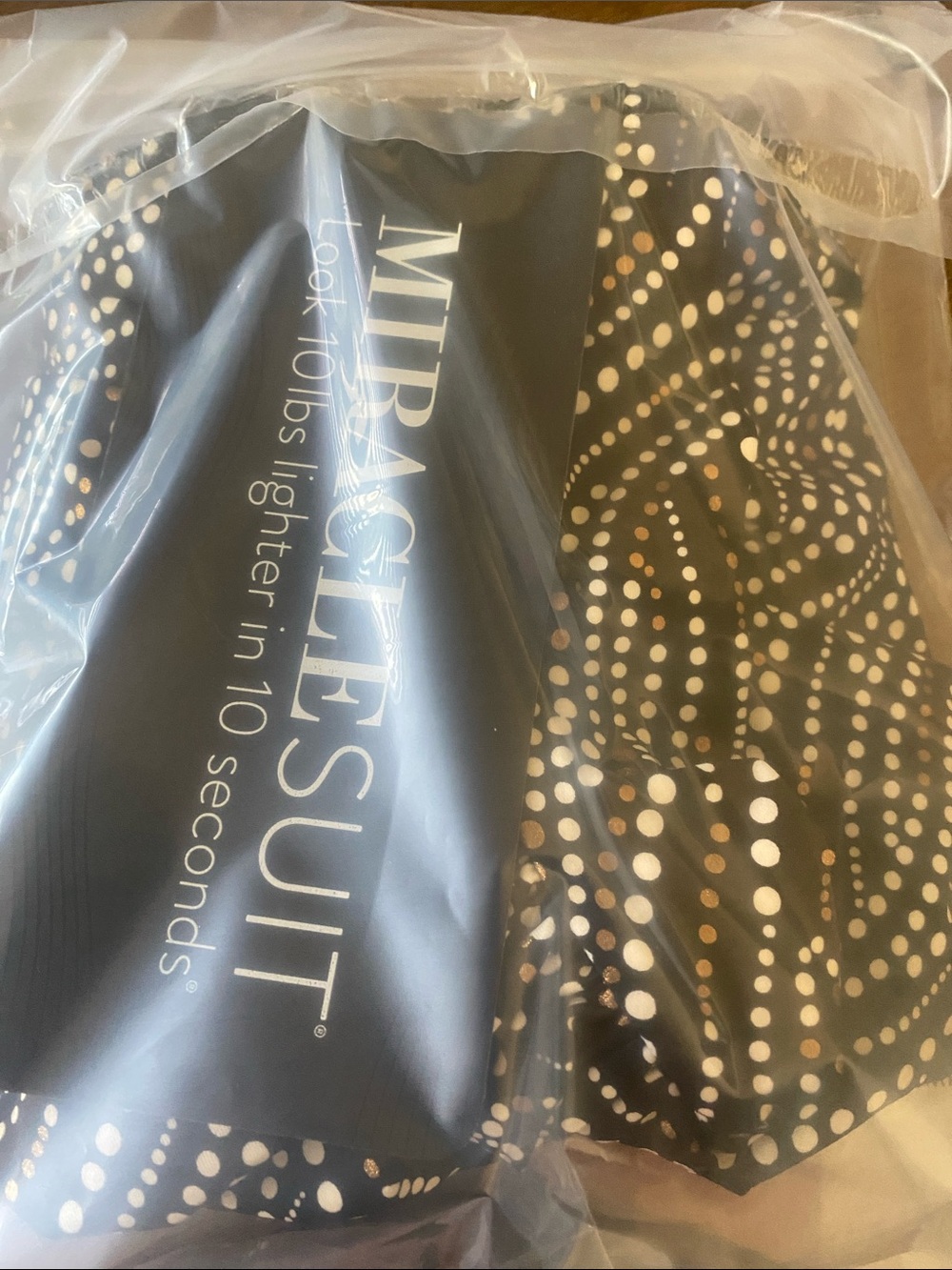Miraclesuit Black Swim Briefs with White Dot Wave Print Size 12